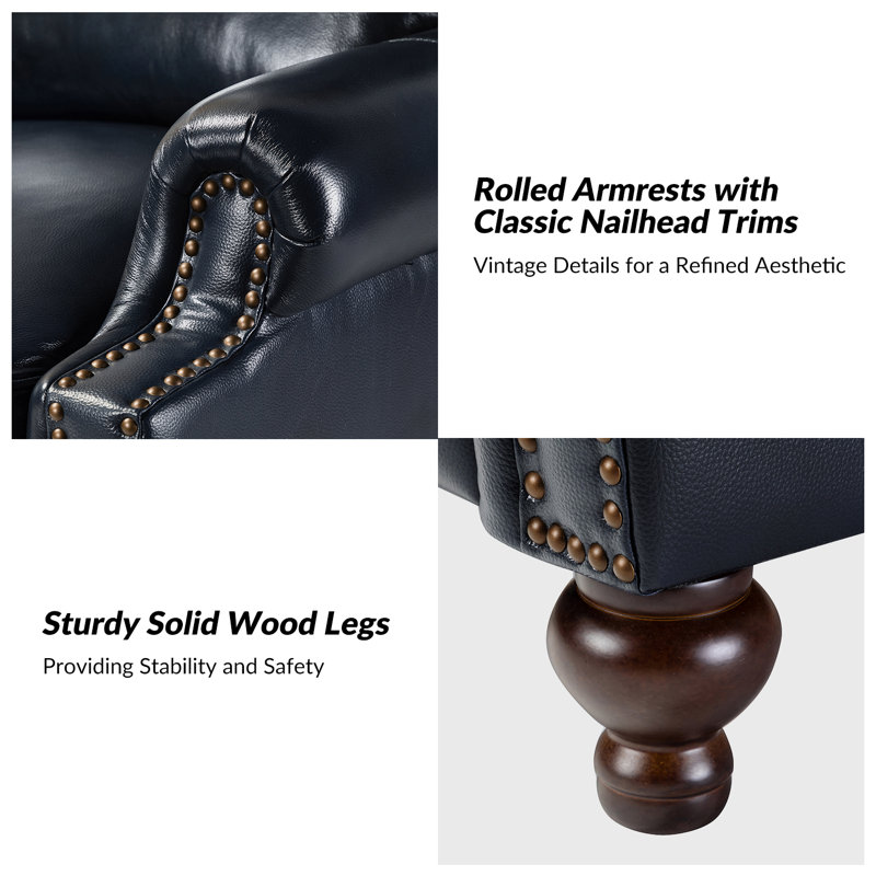 Lark Manor™ Adeesa Genuine Leather Manual Recliner & Reviews | Wayfair